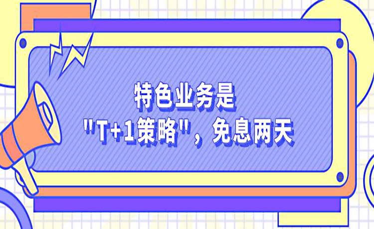 特色业务是 "T+1策略",免息两天 特色业务是 "T+1策略",免息两天